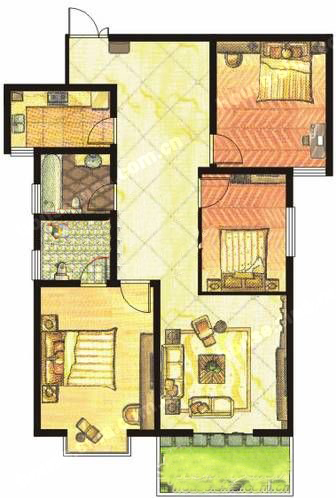 東方明珠 3室2廳2衛(wèi)1廚1陽臺121.79㎡