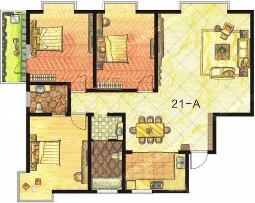 東方明珠 3室2廳2衛(wèi)1廚1陽臺151.56㎡