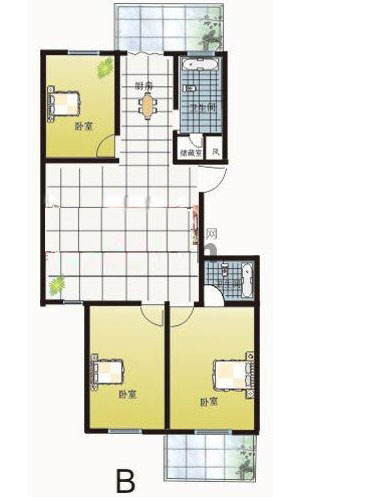 B戶型 121㎡ 3室2廳