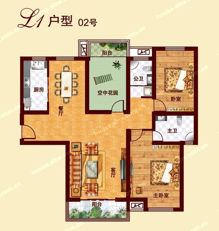 L1戶(hù)型 三室兩廳兩衛(wèi) 142-154㎡